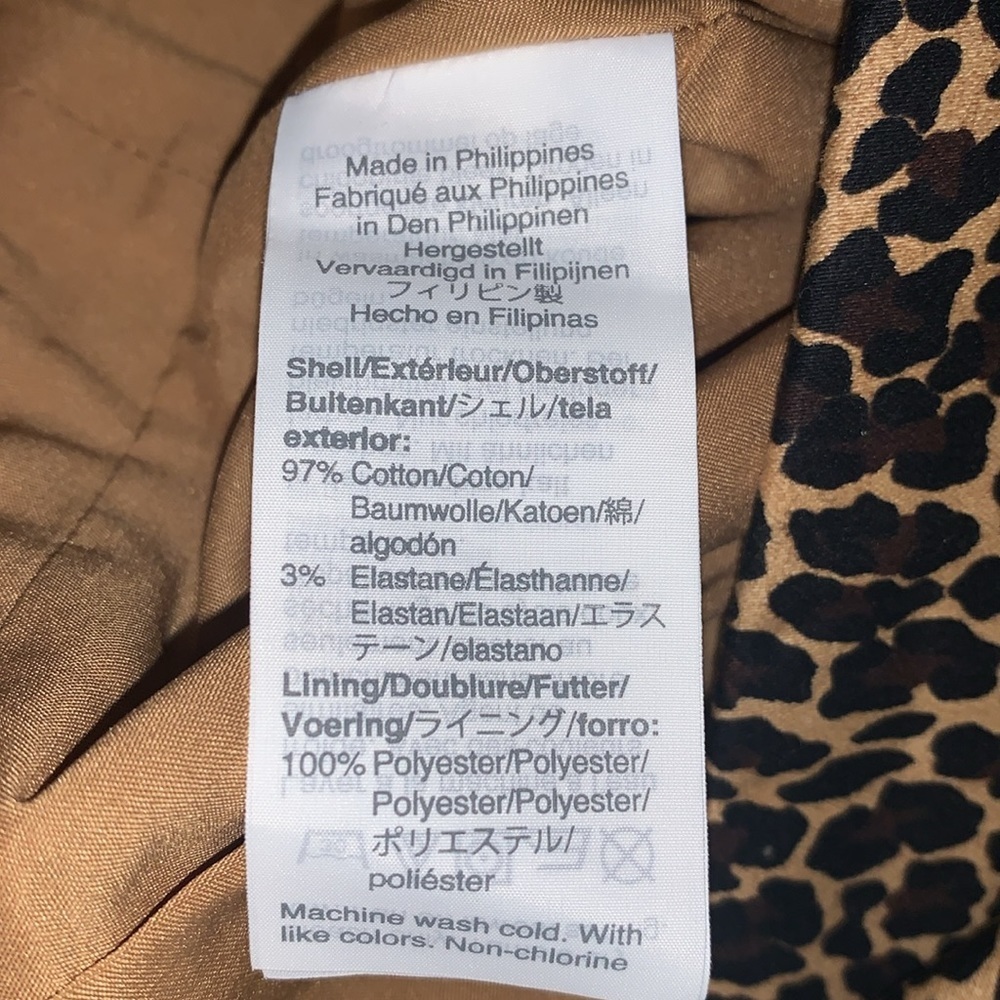 J‎ Crew Skirt Womens 00 Black Brown Leopard Print Pencil Back Zip Stretch Lined - Picture 3 of 7